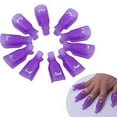 thumbnail image 2 of 10Pcs Wearable Plastic Acrylic Nail Art Uv Gel Polish Remover Wrap Cleaner Clip Cap - Purple, 2 of 2