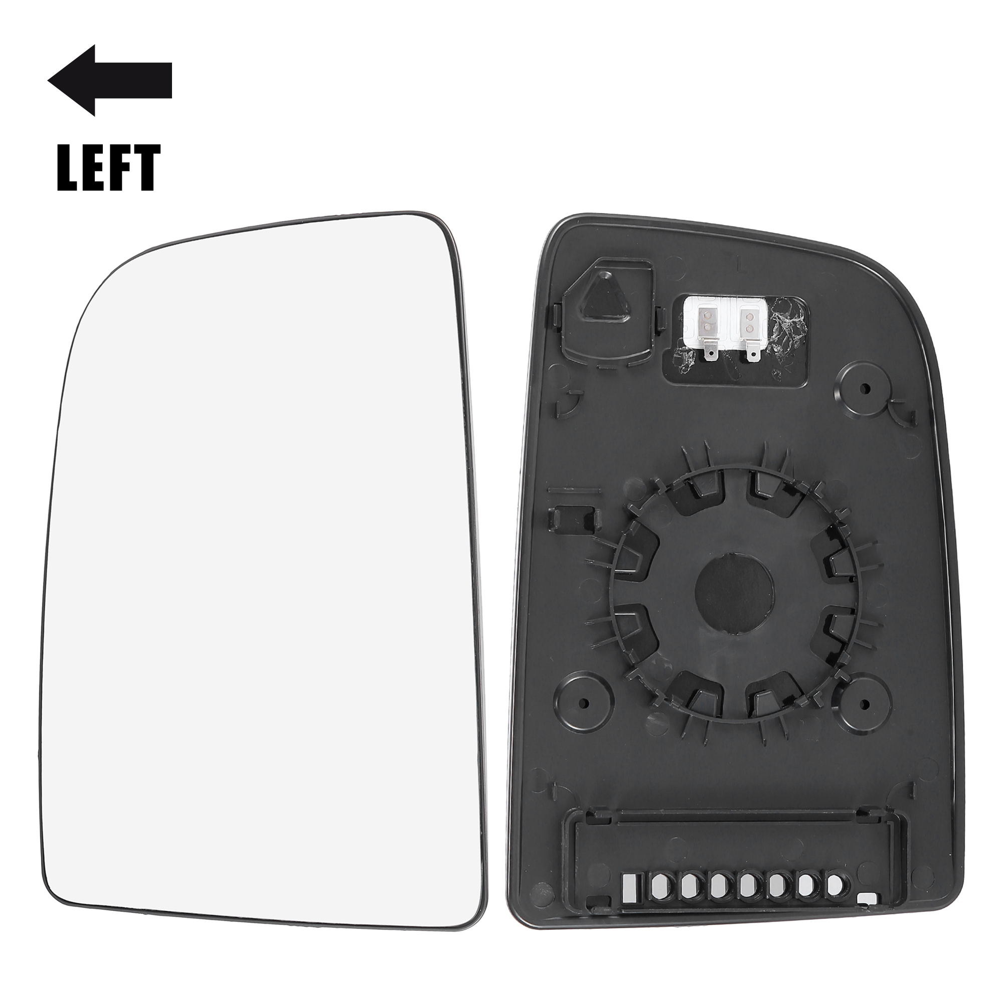 Unique Bargains Car Rearview Mirror Glass with Backing Plate Heated Left