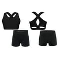 thumbnail image 6 of Kaerm Girls 2 Pcs Racer Back Top And Booty Shorts Athletic Workout Outfits Gymnastics Activewear Black 14, 6 of 7