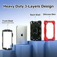 thumbnail image 3 of Rugged Case For iPad 5th 6th Generation 9.7 inch & Air 2 & Pro 9.7 Shockproof Cover with Rotatable Stand & Pencil Ring & Strap, 3 of 9