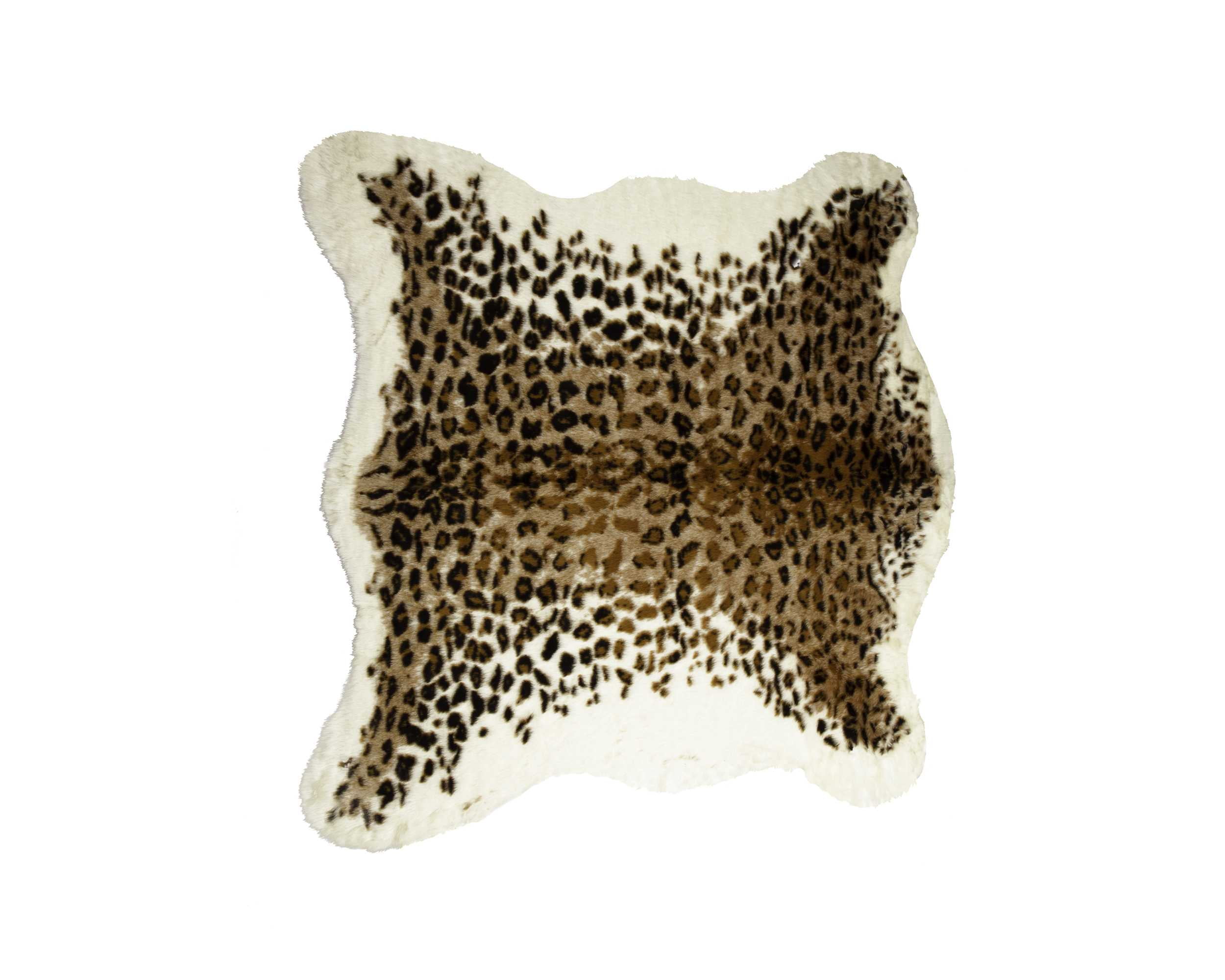 4.25" X 5" El Paso Leopard Faux Hide Area Rug