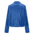 thumbnail image 5 of clear 50% off Usmixi 2023 Winter Womens Cropped Coat Fringe Jacket for Women Long Sleeve Lapel Lightweight Faux Suede Cropped Coat Casual Solid Open Front Leather Outwear with Tassel Up to 65% off, 5 of 6