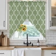 thumbnail image 6 of Green Moroccan Swag Valances for Windows, Kitchen Window Curtains Over Sink, Morocco Boho Ethnic Abstract Geometric Window Treatment Curtains for Living Room/Bedroom Curtains 2 Panel Sets 36"x45", 6 of 8