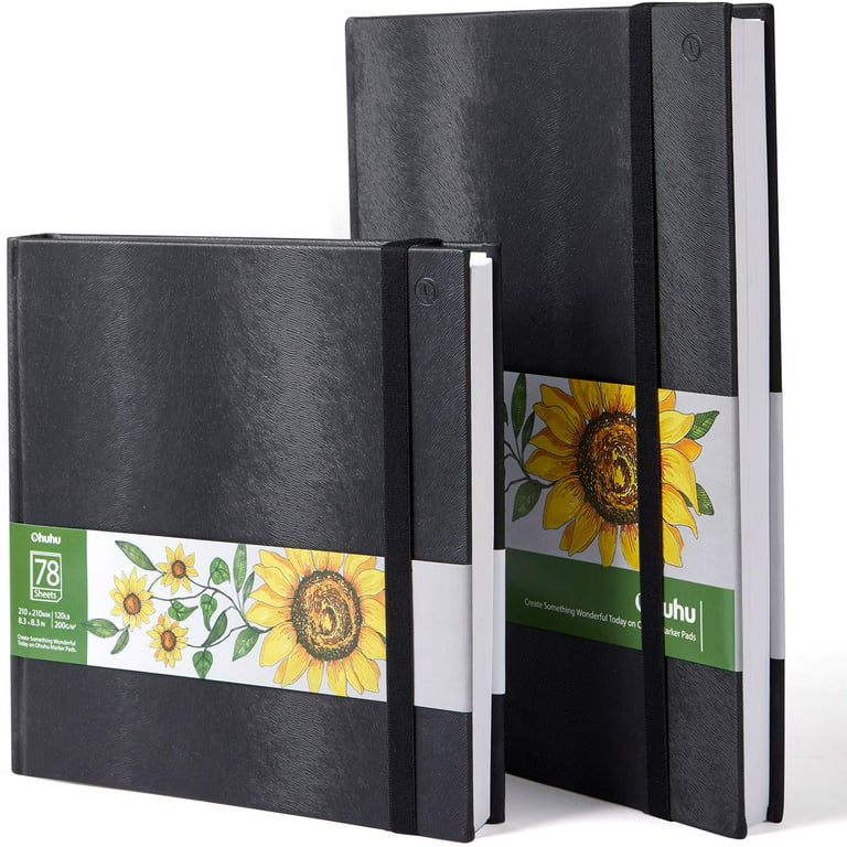 Ohuhu Marker Pads Art Sketchbooks, 2-Pack 8.3×8.3& 8.3×11.7