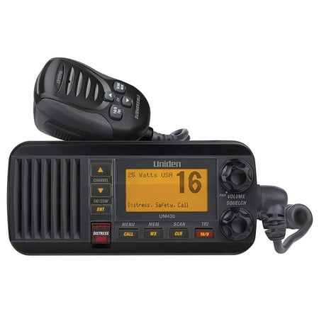 Uniden 25 Watt Full-Featured Fixed Mount VHF Marine Radio, Black