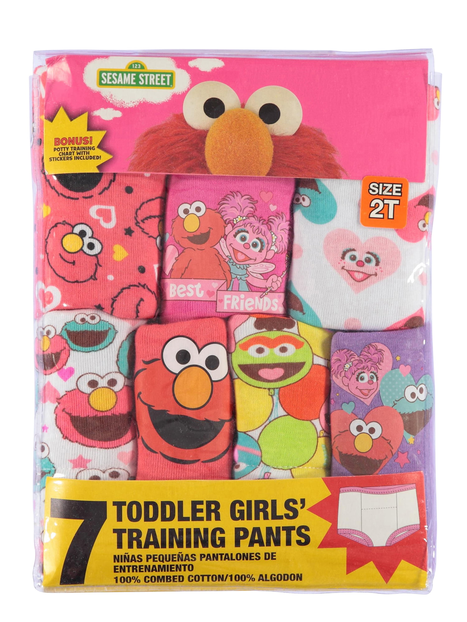 Sesame Street Toddler Girl Training Underwear, 7-Pack, Sizes 18M