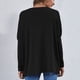 thumbnail image 3 of Blusa clásica informal de manga larga con cuello redondo y bolsillos para mujer, color negro, talla M, 3 of 5