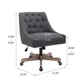 thumbnail image 4 of Swivel Shell Office Chair, Modern Tufted Fabric Upholstered Desk Chair with Padded Back & Five-Star Base, Adjustable Hight Task Chair, for Living Room Bedroom Home Office, Charcoal Grey, 4 of 7
