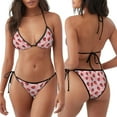 thumbnail image 3 of Naloa Strawberries Print Women Halter Bikini Set ,Two Piece Triangle Swimsuit,Tie Bathing Suit,Sexy Triangle Two Piece Swimwear, 3 of 5