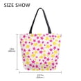 thumbnail image 5 of FORMRS Womens Canvas Tote Bag with Zipper Inner Pocket Shoulder Handbag, Beige Stars, 5 of 7