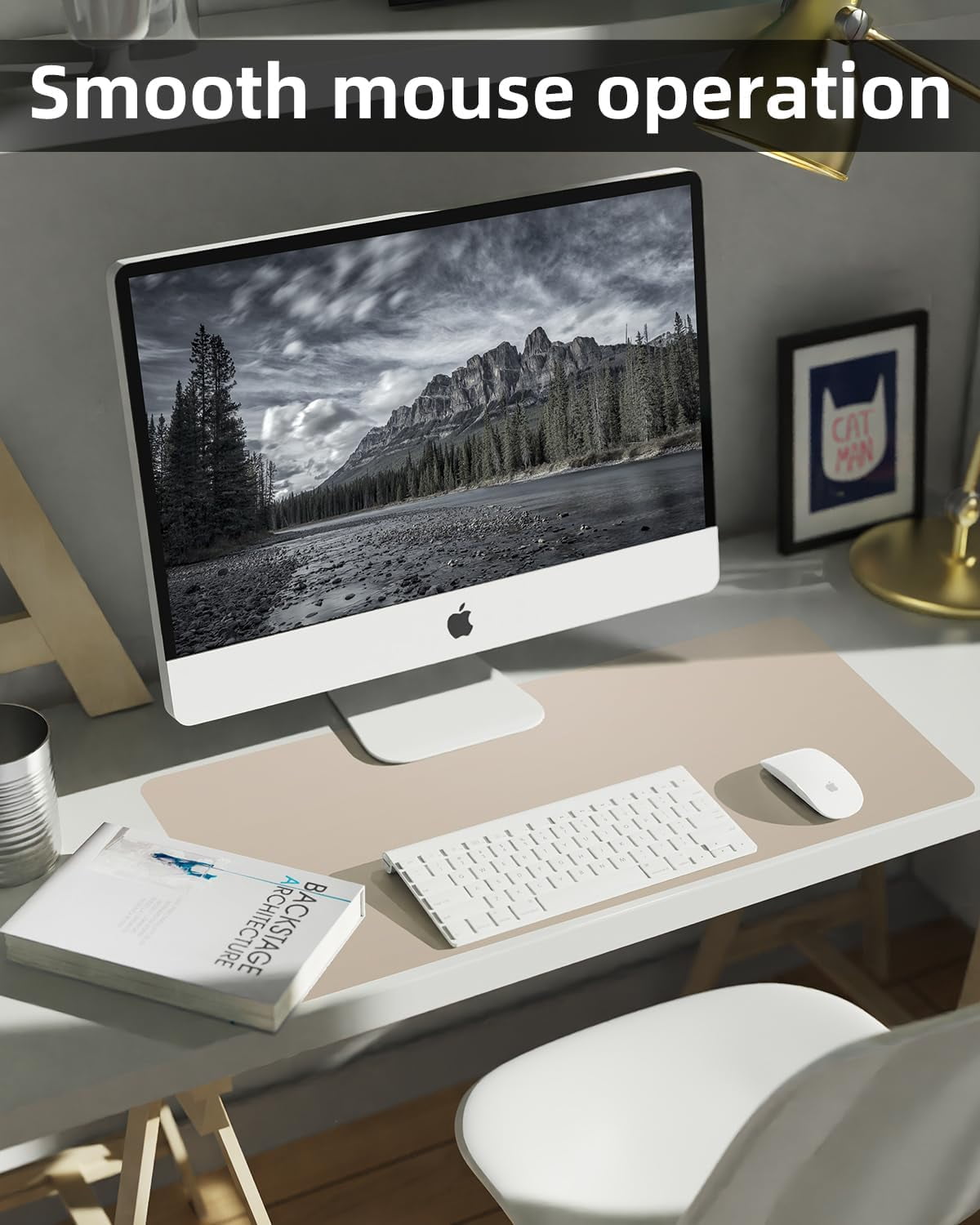 Leather Desk Pad Protector, Large Mat, Mouse Pad, Non-Slip PU Leather Blotter, Cover for Keyboard and Mouse, Office & Home (Black, 48" x 17") 48" x 17" Black
