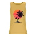 thumbnail image 2 of ZCFZJW Men's Quick Dry Sports Tank Tops Athletic Gym Bodybuilding Fitness Sleeveless Tropical Palm Tree Print Shirts for Beach Running Workout Yellow XL, 2 of 5