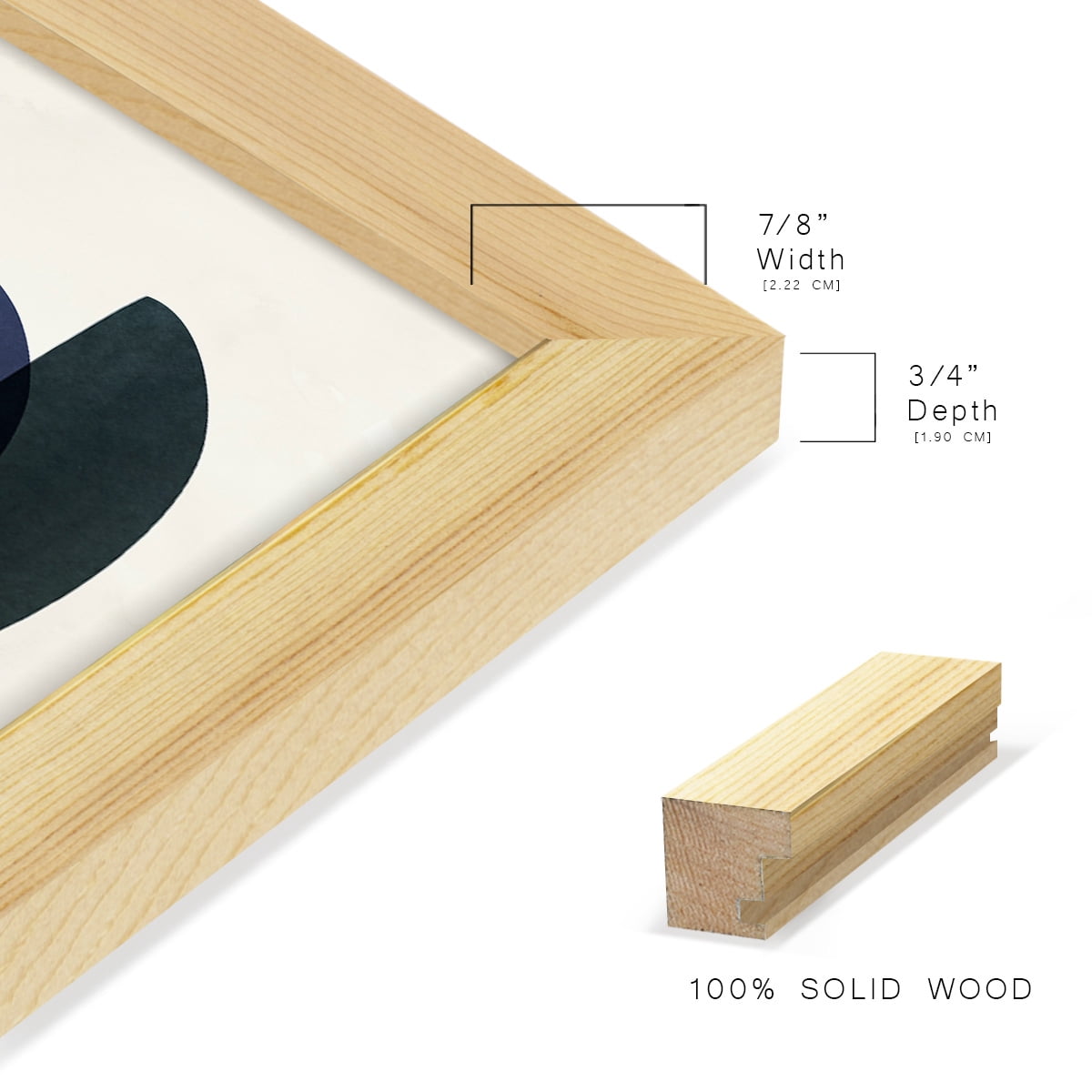 Mod Pods II -Framed Print w/glass-Natural Wood