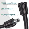 thumbnail image 4 of Ueetek-8m 160 Bar M22 High Pressure Hose for Power Washer (Black), 4 of 9
