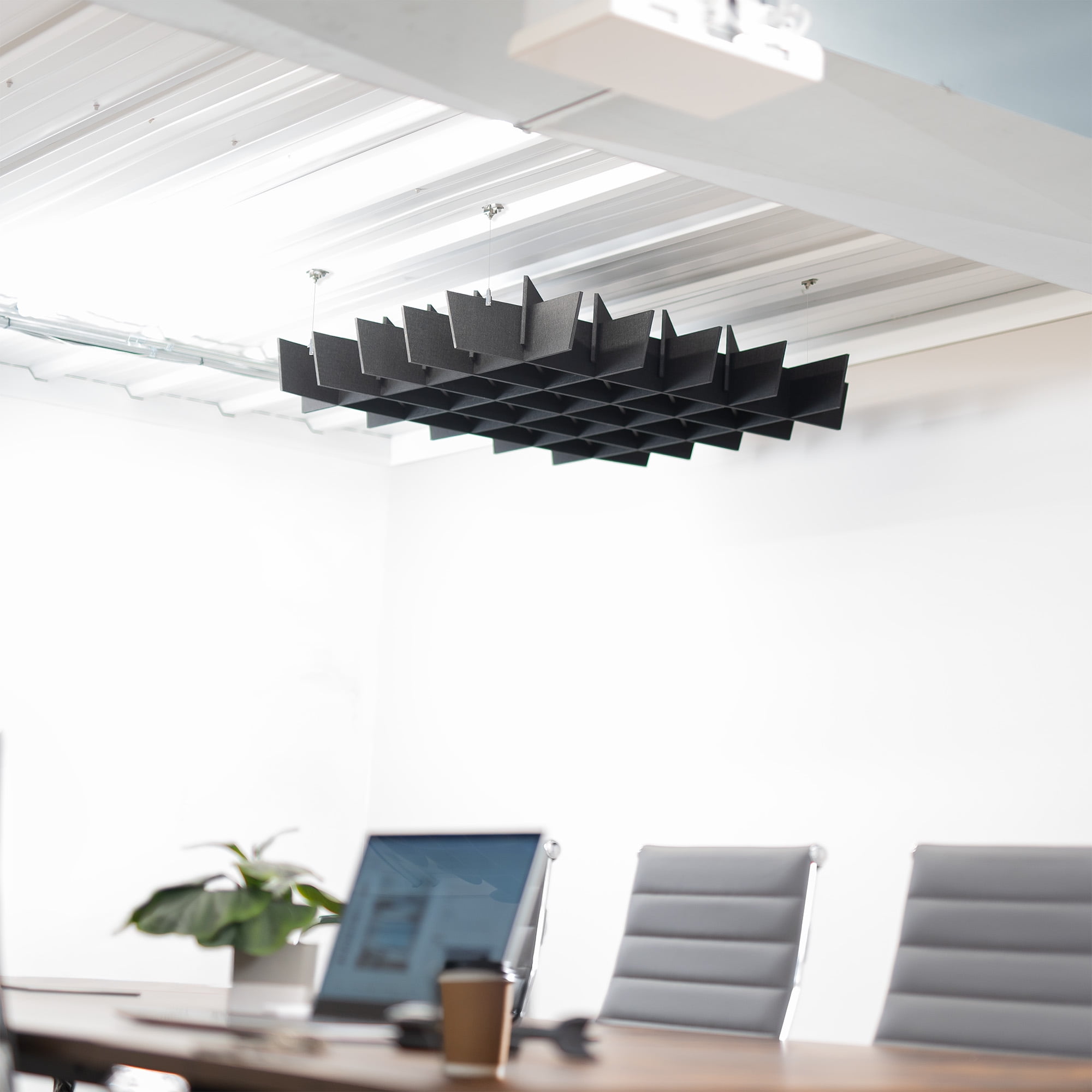 VIVO Acoustic Dual Layer Ceiling Waffle Panel, 45" x 45" Hanging Sound Absorber