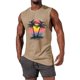 thumbnail image 1 of Camiseta sin mangas de cuello redondo para hombre, informal, a la moda, con estampado, deportiva, de poliéster, 1 of 5