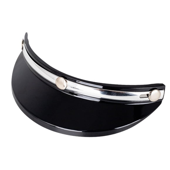 Visera para casco de motocicleta con 3 broches, ligera y protectora para media cara. Negro Plata