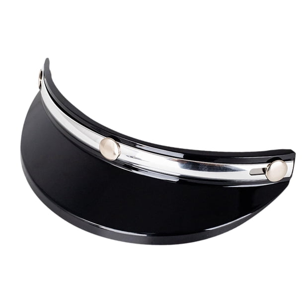 Visera para casco de motocicleta con 3 broches, ligera y protectora para media cara. Negro Plata