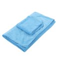 thumbnail image 4 of Albornoz cálido de fibra superfina para mujer + toalla de ducha, conjunto de baño de SPA, azul lago, 4 of 8