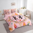 thumbnail image 3 of Feelyou Hippie Leopard Twin Bedding Sets 7pcs, Pink Boho Flower Leaf Bedding Comforter Set, 3 of 8
