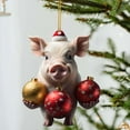 thumbnail image 7 of harmtty Xmax Christmas Pendant Adorable Cartoon Pig Shape Xmas Tree Hanging Ornament for Home Festive Decorations B, 7 of 7
