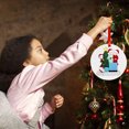thumbnail image 5 of (Clearance) pdqouc Personalized Christmas Accessories Holiday Pendant Santa Doll Xmas Tree Decor Plastic Round 2020 Memorial Year Xmas Tree Decor Pendant Christmas Hanging Ornament (Family of 3), 5 of 9
