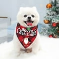 thumbnail image 1 of Christmas Holiday Pet Bandana Double Layer Triangle Towel Bib with Festive Front Print and Cozy Reverse Plaid Design for Daily Use, 1 of 5