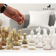 Radicaln Marble Chess Set 15 Inches White and Green Onyx with Storage Box Luxury Board Games for Adults, Ideal Marble Chess Board Game Set & Chess Pieces for Home Décor