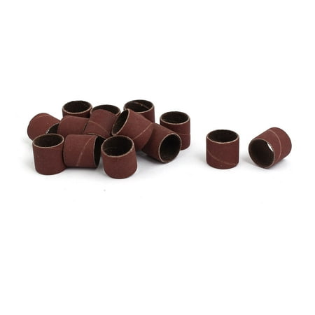 

12mm x 14mm x 13mm 400 Grit Abrasive Sanding Sleeves Sandpaper Dark Brown 15pcs