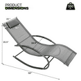 thumbnail image 3 of Magshion 2 Piece Outdoor Rocking Chair, Pool Chaise Lounge Chair with Removable Pillow, Sunbathing Rocker for Patio Beach Backyard Garden, Grey, 3 of 12