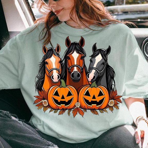 Spooky Horses T-Shirt, Halloween Horse T-Shirt, Horse Lover T-Shirt, Funny Horse T-Shirt, Funny Halloween T-Shirt, Fall T-Shirt, Spooky Season T-Shirt