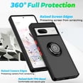 thumbnail image 7 of TJS for Google Pixel 7 Phone Case, 360 Degrees Rotating Metal Ring Magnetic Support Kickstand Cover Case for Pixel 7 (Yellow), 7 of 7