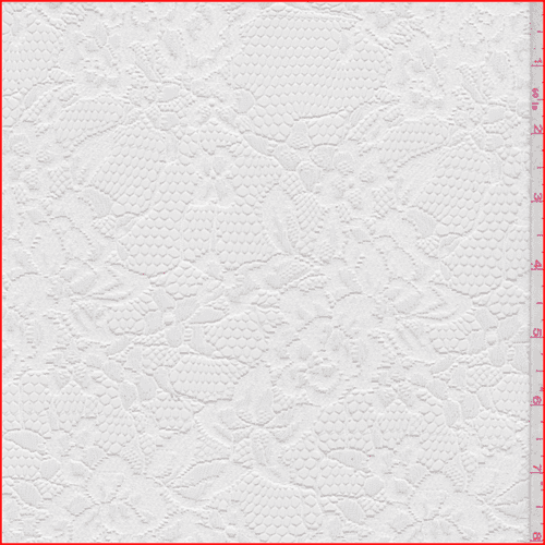 Cotton Blend Raschel Lace Panel with Finished Edges - Deep Mauve and White Flowers and Leaves main image 0