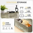 thumbnail image 4 of Simenmax 9 Drawers Dresser for Bedroom, Tall Fabric Closet Chests Organizer Tower Furniture with Wooden Top Metal Frame for Bed Room, Living Room, Hallway, Entryway,Oak Greige, 4 of 8