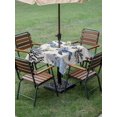 thumbnail image 3 of Outdoor Tablecloth with Umbrella Hole & Zipper, Navy Blue Sea Turtle Coastal Square Tablecloth 54x54 Inch, Beach Black Coral Nautical Rustic Patio Table Cover Waterproof Table Cloth for Picnic/Party, 3 of 7
