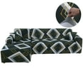 thumbnail image 5 of Sofa Covers for L Shape, 2 Pieces Polyester Fabric Stretch Slipcovers 3 Seater(70"-90") + 3 Seater(70"-90"),+ 2 Pieces Pillow Covers for Sectional Sofa L-shape Couch, 5 of 7