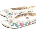 thumbnail image 3 of TJ Global Women's Traditional Chinese Flower Embroidery Flats - Totem Style Loafers Comfortable Round Toe Ballet, Cheongsam (White, Size 8), 3 of 3