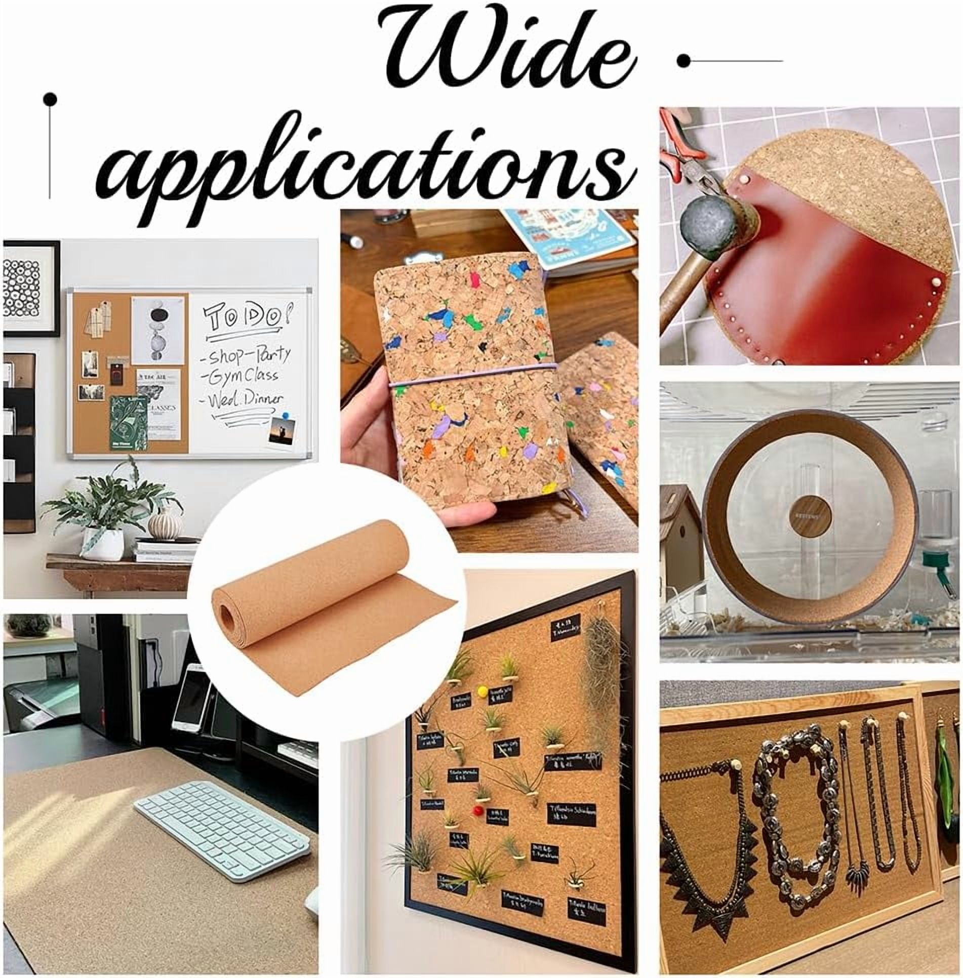 Large Cork Roll 3.3 Yardsx15.7 Inch Cork Board Roll 3mm Thick Natural Cork Board Bulletin Boards Cork Insulation Sheets Multipurpose for Crafts Home Office Organization Decor 1roll