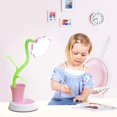 thumbnail image 2 of For children, LED table lamp, dimmable bedside lamp with touch sensor, eye protection reading lamp with pen holder, children USB rechargeable table lamp (pink), 2 of 6