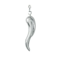 Sterling Silver Mini Italian Horn Pendant Charm