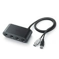 thumbnail image 1 of Adaptador y convertidor de controlador portátil de 4 puertos para Wii U, PC con puerto USB y videojuegos de Switch, color negro, 1 of 2