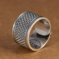 thumbnail image 4 of CUITING 1pc Vintage Stainless Steel Thimble Ring  Anti-Tie Hand Thimble  Sewing Tool, 4 of 5