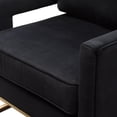 thumbnail image 2 of Diamond Sofa LAKECHBL 97 x 36 x 27 in. Lake Accent Chair in Performance Fabric with Brushed Gold Metal Base, Black, 2 of 16