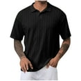 thumbnail image 2 of YUSIM Mens Jacquard Trendy Polo Shirts- Summer Casual Short Sleeve Soft Golf Shirts Black Size XL, 2 of 6