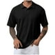 thumbnail image 2 of pstuiky camiseta de hombre, Blusa deportiva informal de verano para hombre, de color liso, de manga corta, con media cremallera y cuello redondo, a la moda camisas casuales para hombre m, 2 of 6