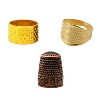 ELAYARD 3Pcs Adjustable Metal Copper Finger Thimble for Sewing Quilting and Embroidery