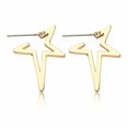 thumbnail image 4 of Pendientes de estrella de geometría hueca Simple para mujer y niña a la moda, accesorio de joyería decorativo (dorado), 4 of 6
