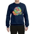 thumbnail image 2 of Wild Bobby Rainbow Painted I've Got The Whole World Dean Russo Design Inspirational/Christian Unisex Crewneck Sweatshirt, Vintage Heather Navy, Medium, 2 of 6