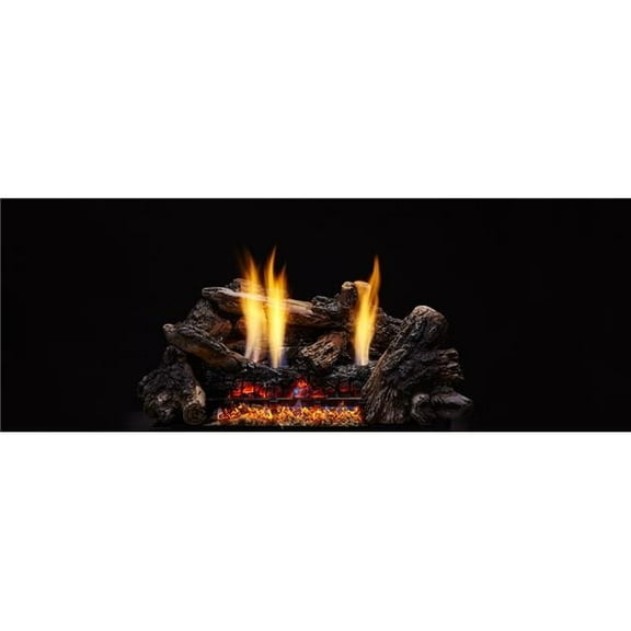 24 in. Burncrete Hybrid Charisma Log Set with Glow Getter Burner - 8 Piece