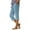 139# Light Blue, variant on RPVATI Womens Capri Linen Pants Casual Summer Elastic High Waisted Capris Boho Straight Leg 2025 Beach Cropped Pants with Pockets Army Green 5XL